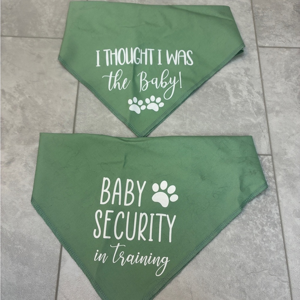 Dog bandanas for baby announcement